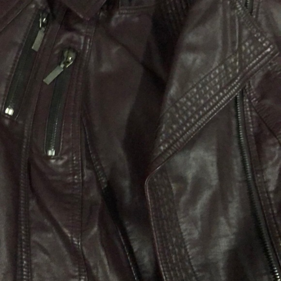 Burgundy Faux Leather Jacket! - Picture 3 of 3